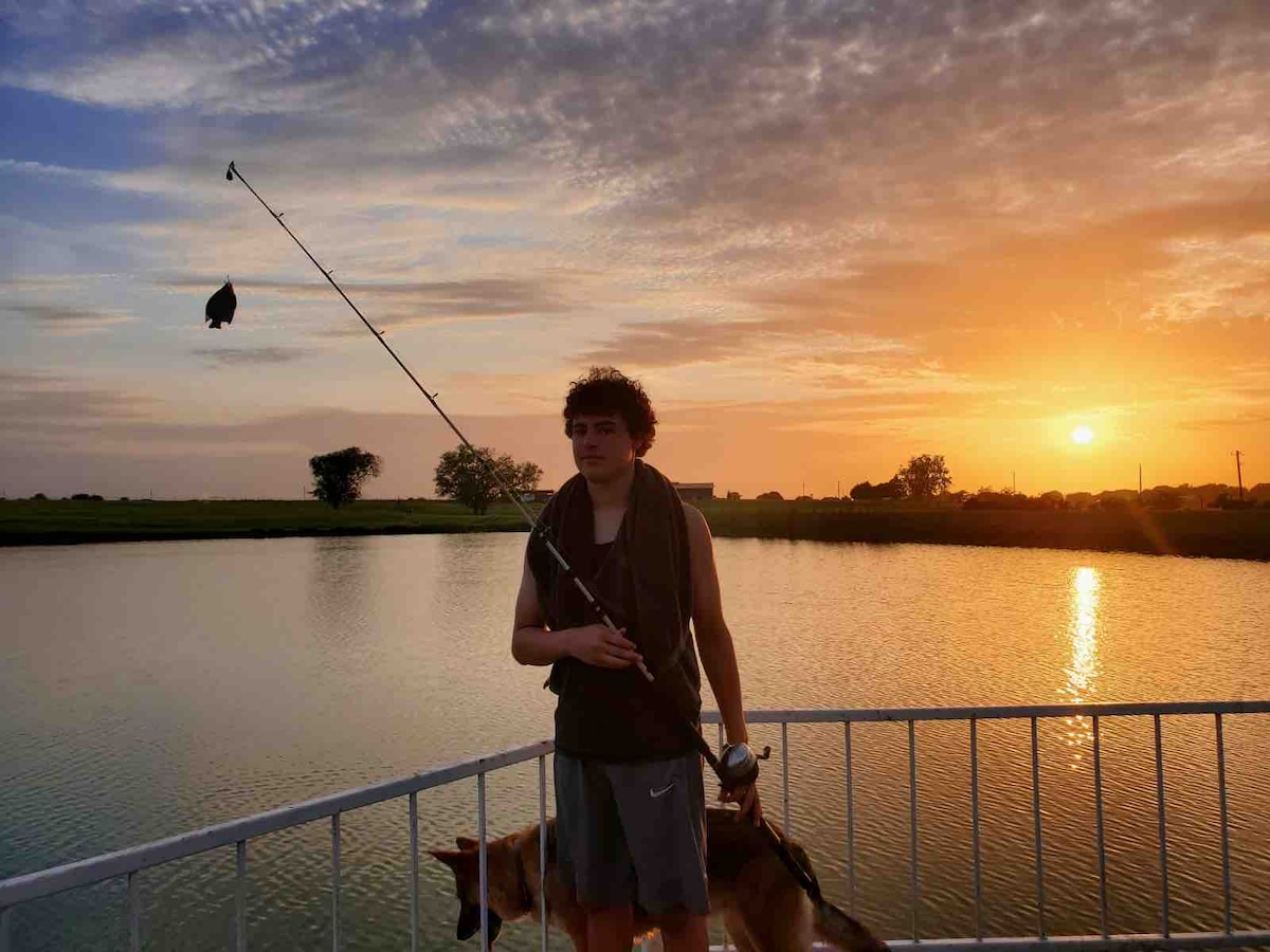 Fishing at golden hour