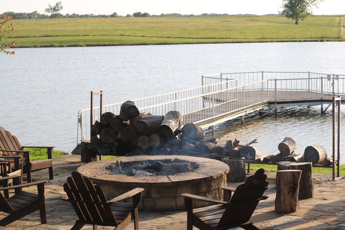 Fire pit at dusk